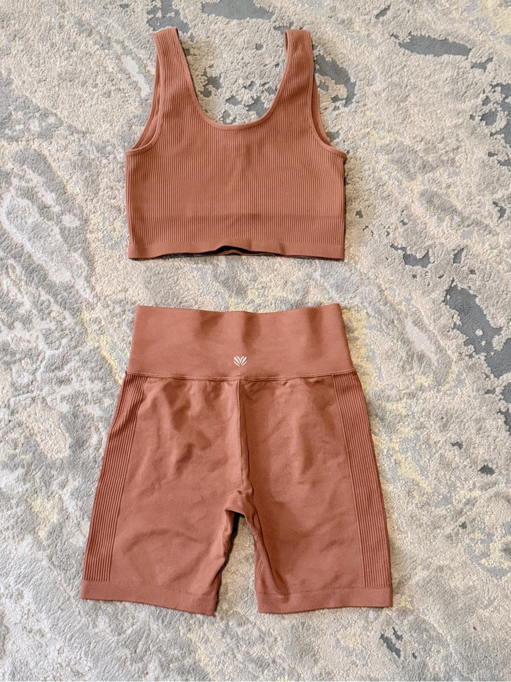Forever 21 Ribbed Two-Piece Crop and High-Waist Set in Rust - Picture 2 of 2